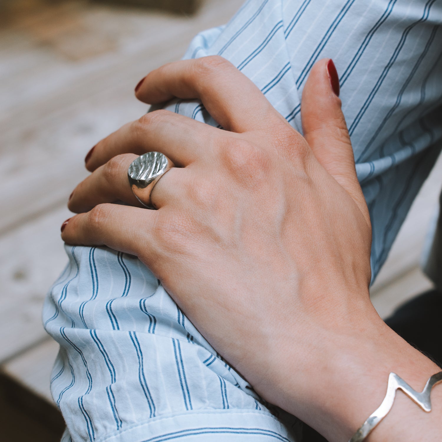 Wave - Signet Silver Ring