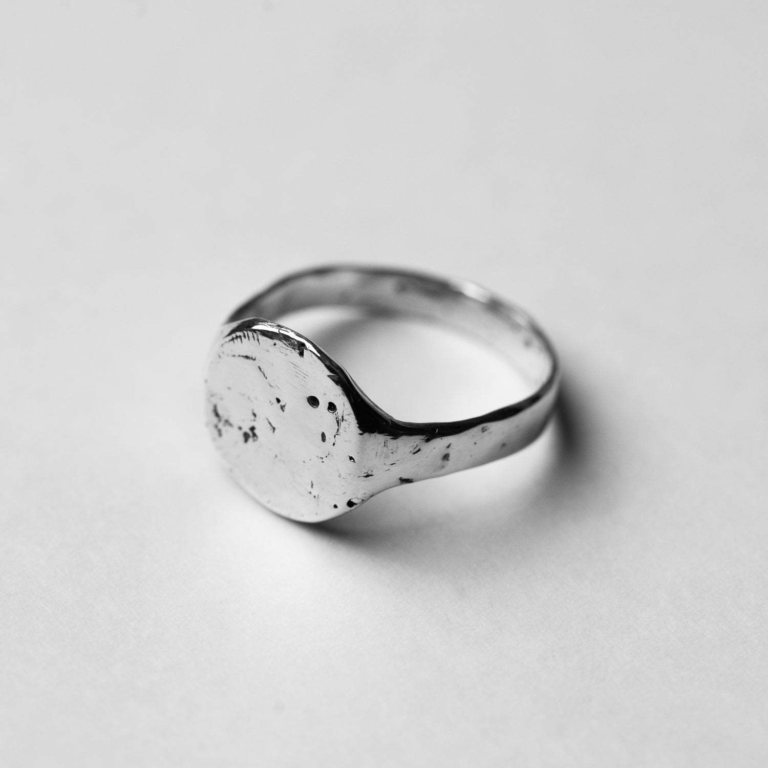 Still - Round Signet Silver Ring
