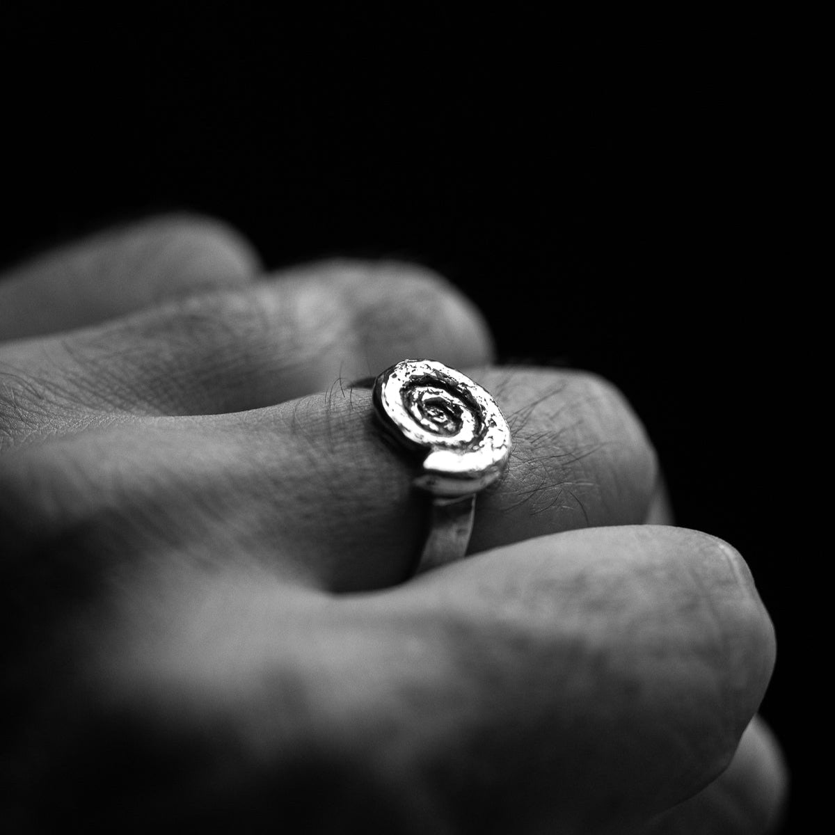 Fossil - Prehistoric Ammonite Ring, Sterling Silver