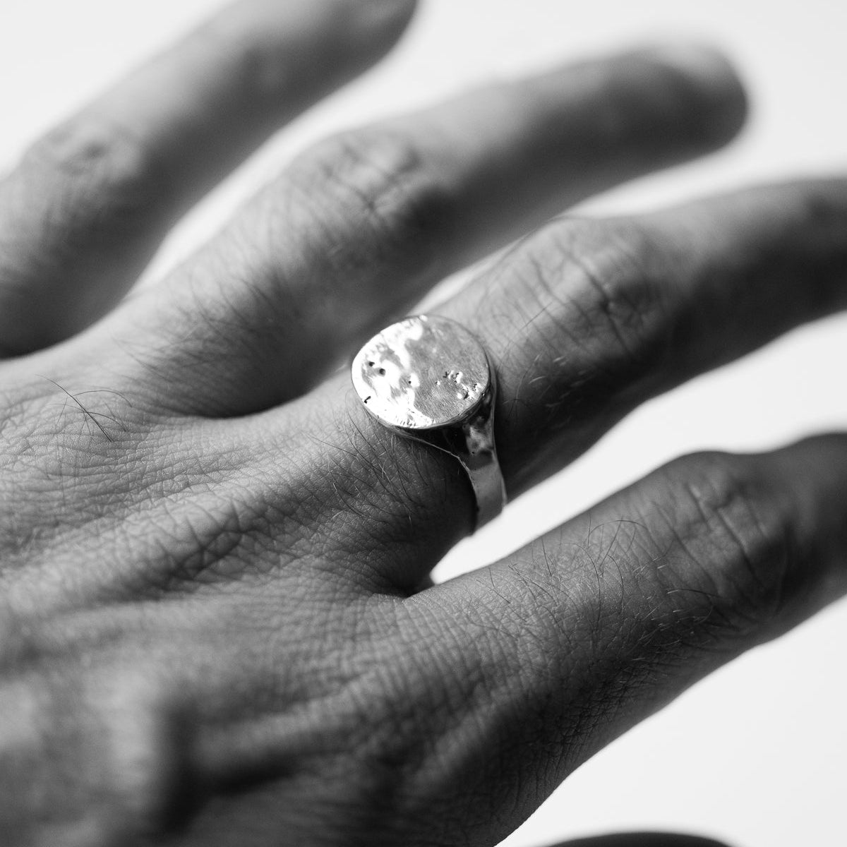Still - Round Signet Silver Ring